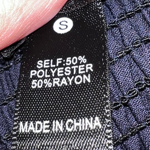 Like New AQUA Bloomingdale's Navy Blue Ruffle Mini Dress Size Small - Picture 5 of 10